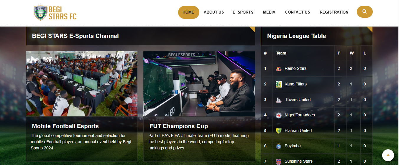 Begi Stars FC - Professional football club website